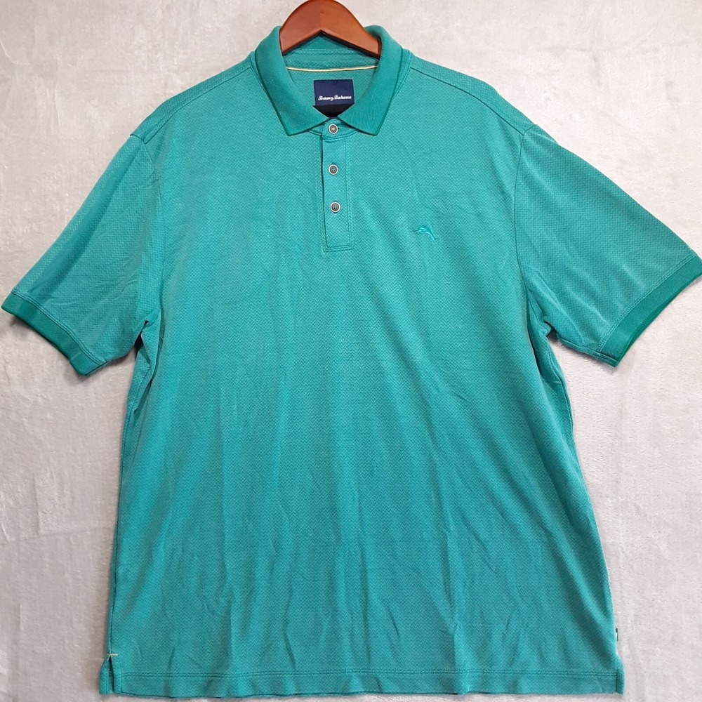 Tommy Bahama Mens Polo Shirt Sz.XL/Turquoise-Blue color/Modal Fabric Blend